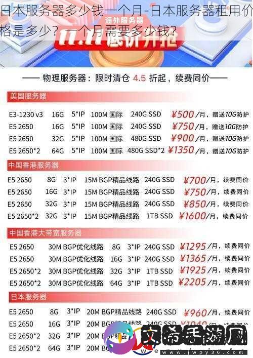 日本服务器多少钱一个月