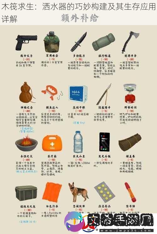 木筏求生：洒水器的巧妙构建及其生存应用详解