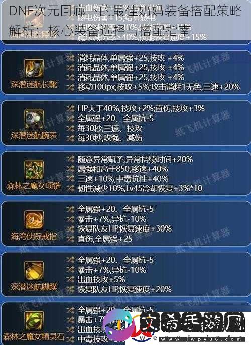 DNF次元回廊下的最佳奶妈装备搭配策略解析