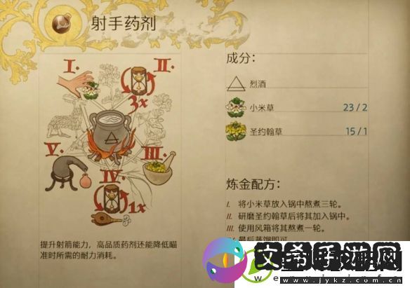 天国拯救2射手药剂怎么制作射手药剂炼金配方一览