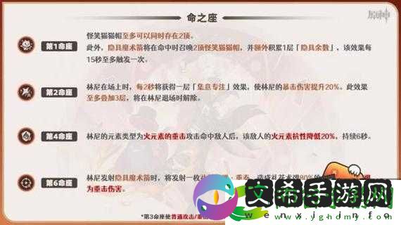 原神林尼命之座效果揭秘