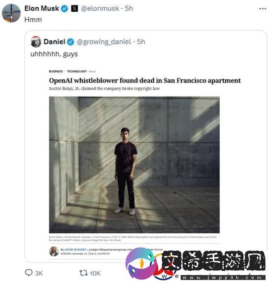 OpenAI吹哨人在公寓被证实死亡！年仅26岁