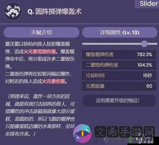 原神夏沃蕾技能大揭秘 全面展示其独特技能详情